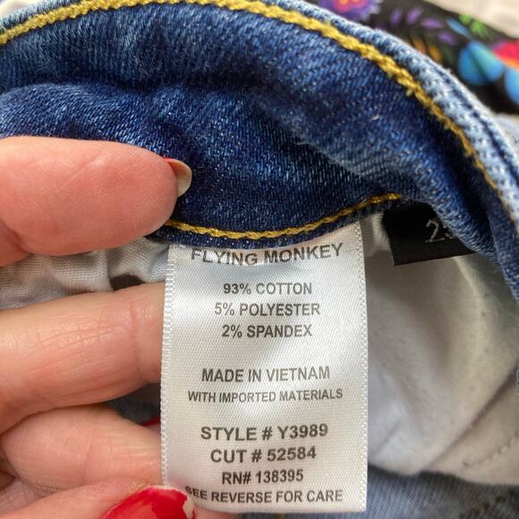 Flying Monkey High Rise Ankle Raw Hem Jeans Size 25 - Picture 14 of 15